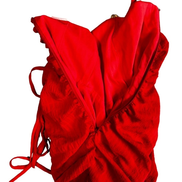 Lovers + Friends Revolve Amy Cherry Red Ruched Mini Dress Size XS - Picture 13 of 15